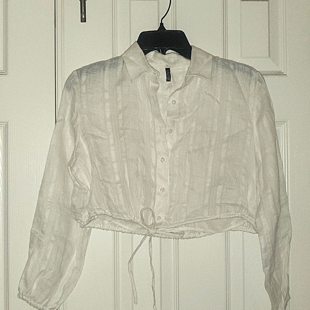 Lisa Marie Fernandez Linen Crop shirt - Picture 1 of 5